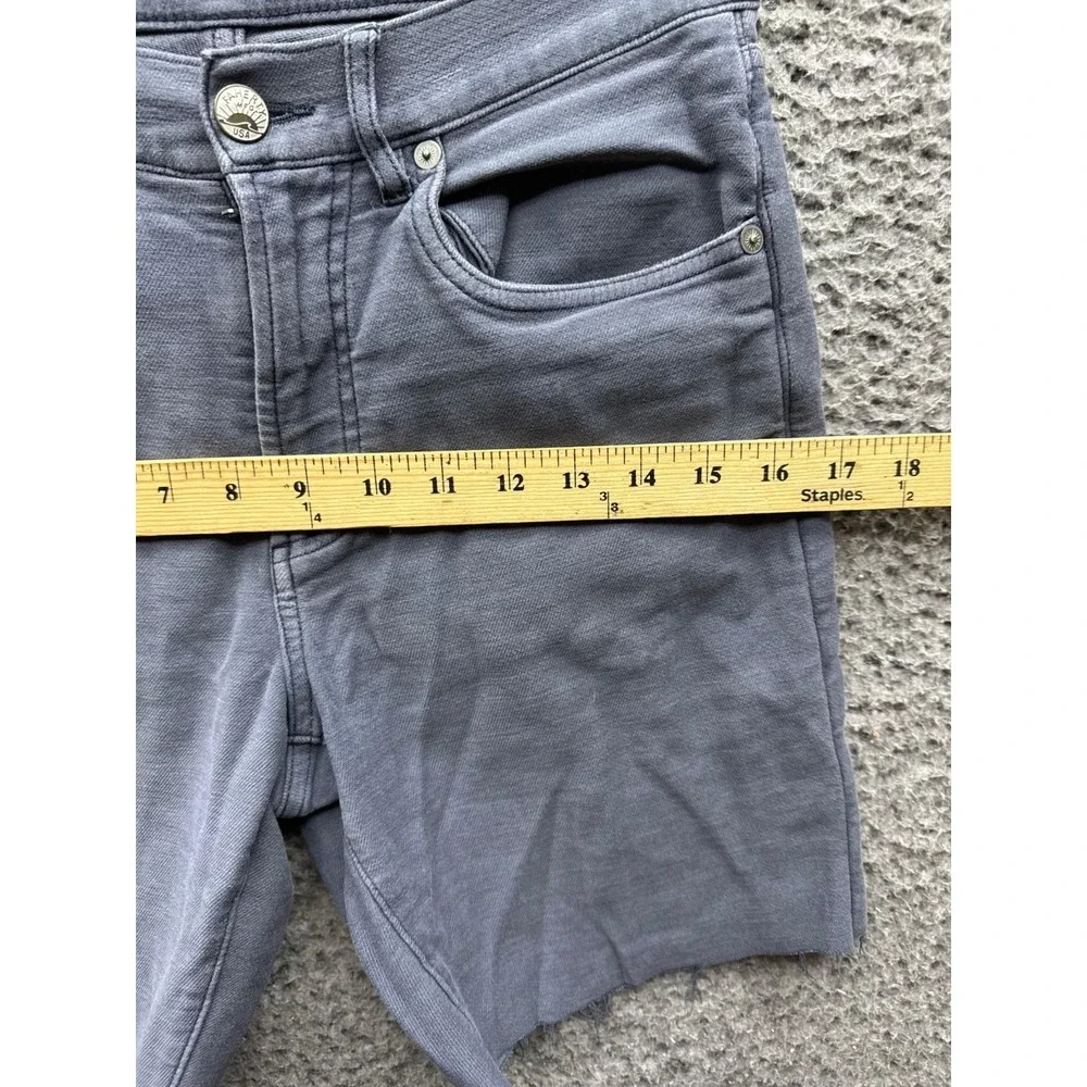 Faherty Raw Hem Altered Denim Jean Shorts Gray Dark Wash Mens Size 29